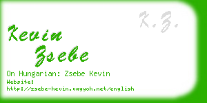 kevin zsebe business card